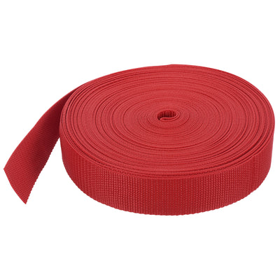 Harfington Lightweight Polypropylene Webbing Strap 1 1/2" 25 Yard Backpack Strapping Band Red for Outdoor Luggage Cargo Straps