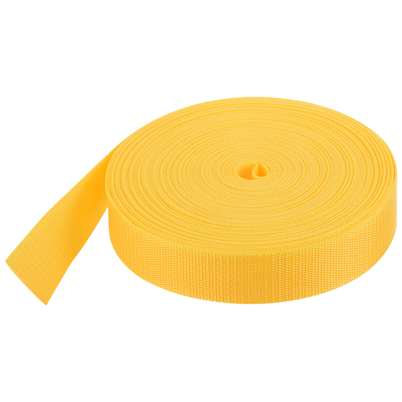 Harfington Lightweight Polypropylene Webbing Strap 1 1/2" 25 Yard Backpack Strapping Band Lemon Yellow for Outdoor Luggage Cargo Straps