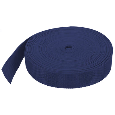 Harfington Lightweight Polypropylene Webbing Strap 1 1/2" 25 Yard Backpack Strapping Band Navy Blue for Outdoor Luggage Cargo Straps