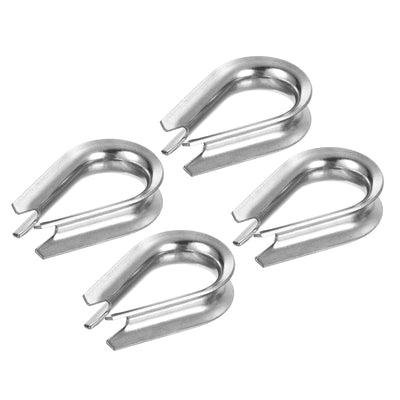 Harfington 10mm 3/8 Inch Wire Rope Thimble 4Pcs Cable Thimbles 304 Stainless Steel for Boat