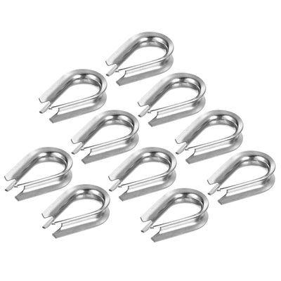 Harfington 10mm 3/8 Inch Wire Rope Thimble 10Pcs Cable Thimble 304 Stainless Steel for Boat