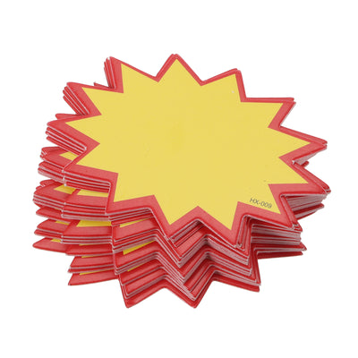 Harfington Blank Star Burst Sale Signs Price Tags Fluorescent Star Pricing Labels 50x70 mm Colors for Retail Sales Pricing, Pack of 100