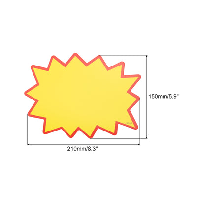 Harfington Blank Star Burst Sale Signs Price Tags Fluorescent Star Pricing Labels 150x210 mm Colors for Retail Sales Pricing, Pack of 100