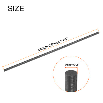 Harfington Graphite Rod, Graphite Stirring Rod Cylinder Stick Carbon Rod 250x5mm 1pcs