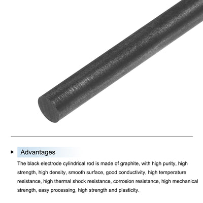 Harfington Graphite Rod, Graphite Stirring Rod Cylinder Stick Carbon Rod 250x8mm 1pcs