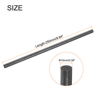 Harfington Graphite Rod, Graphite Stirring Rod Cylinder Stick Carbon Rod 250x10mm 3pcs