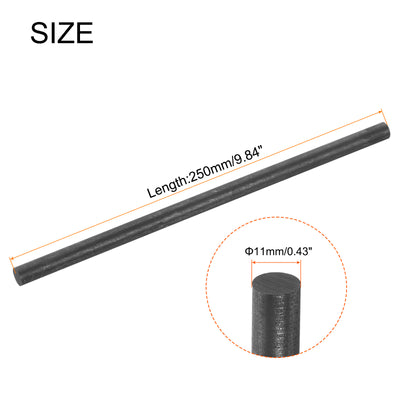 Harfington Graphite Rod, Graphite Stirring Rod Cylinder Stick Carbon Rod 250x11mm 3pcs