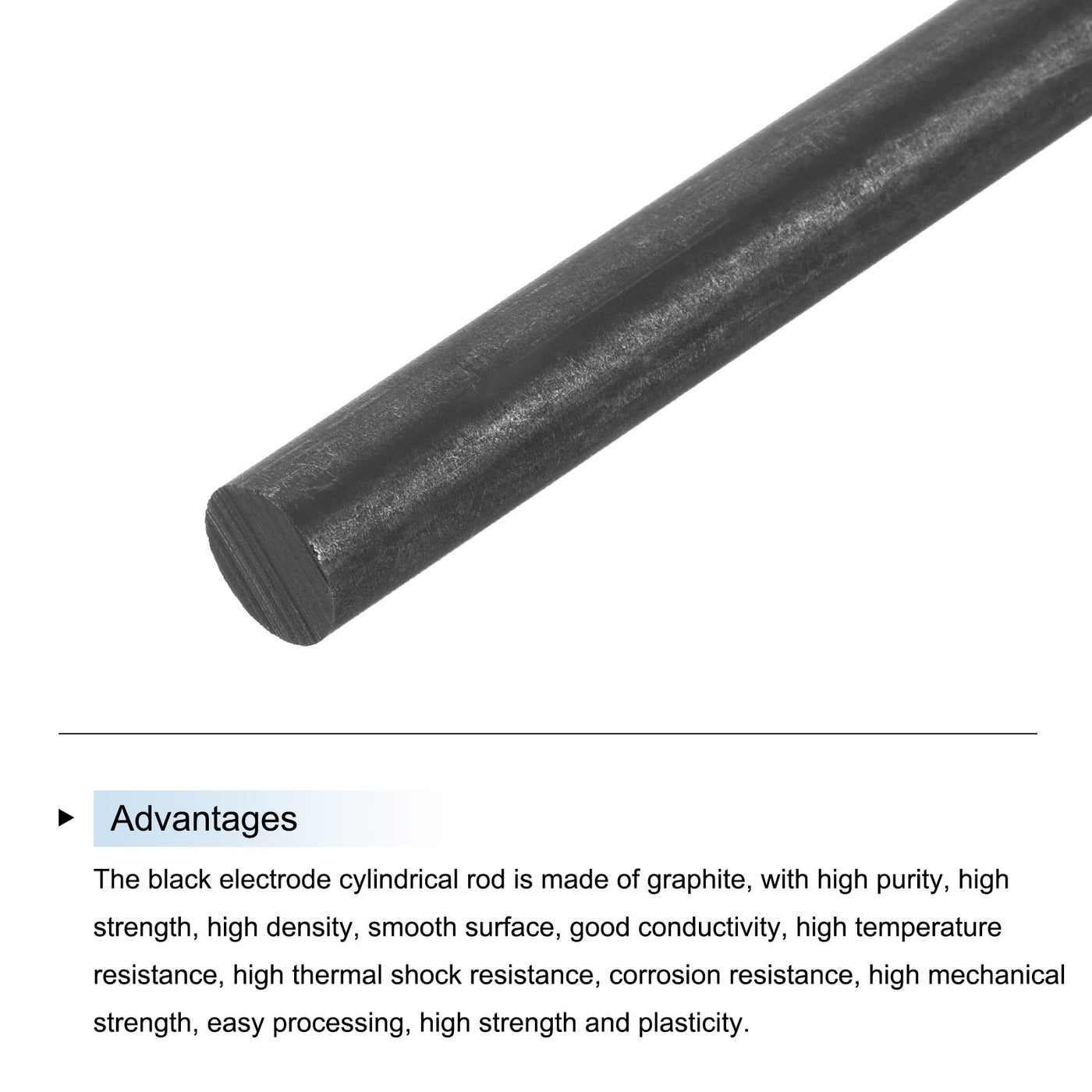 Harfington Graphite Rod, Graphite Stirring Rod Cylinder Stick Carbon Rod 250x12mm 1pcs