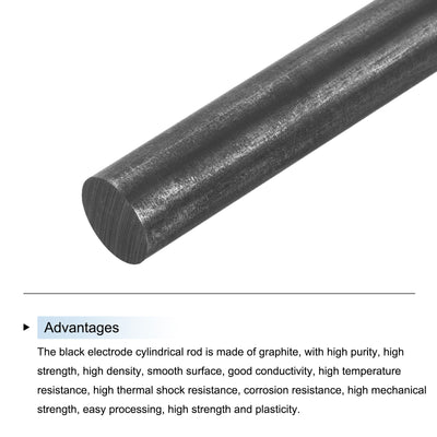 Harfington Graphite Rod, Graphite Stirring Rod Cylinder Stick Carbon Rod 250x16mm 1pcs