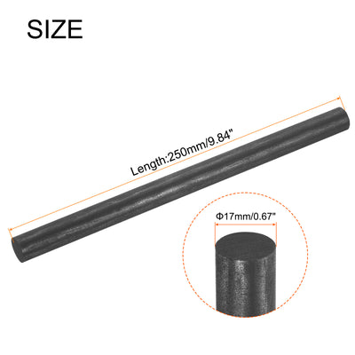 Harfington Graphite Rod, Graphite Stirring Rod Cylinder Stick Carbon Rod 250x17mm 2pcs