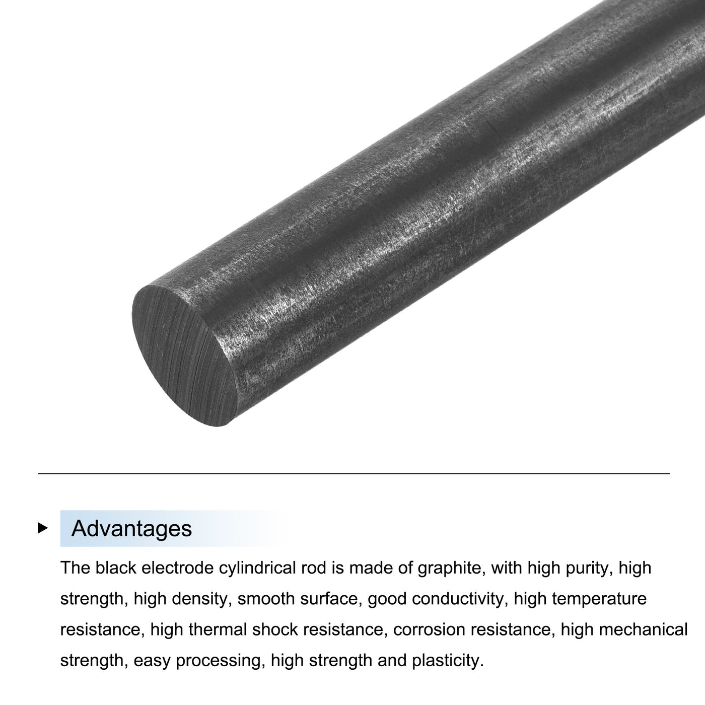 Harfington Graphite Rod, Graphite Stirring Rod Cylinder Stick Carbon Rod 305x15mm 1pcs