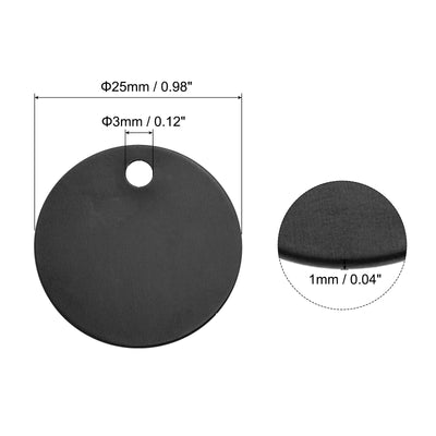 Harfington Metal Stamping Tags,Round Black Stamping Blanks for Pet Jewelry Making 12Pcs