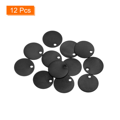 Harfington Metal Stamping Tags,Round Black Stamping Blanks for Pet Jewelry Making 12Pcs