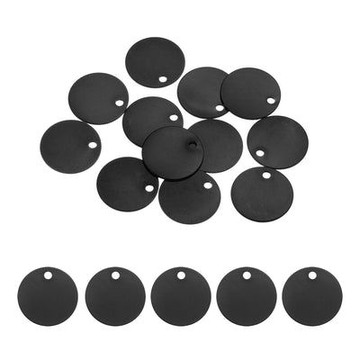 Harfington Metal Stamping Tags,Round Black Stamping Blanks for Pet Jewelry Making 12Pcs