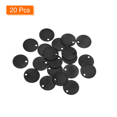 Harfington Metal Stamping Tags,Round Black Stamping Blanks for Pet Jewelry Making 20Pcs