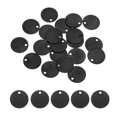 Harfington Metal Stamping Tags,Round Black Stamping Blanks for Pet Jewelry Making 20Pcs