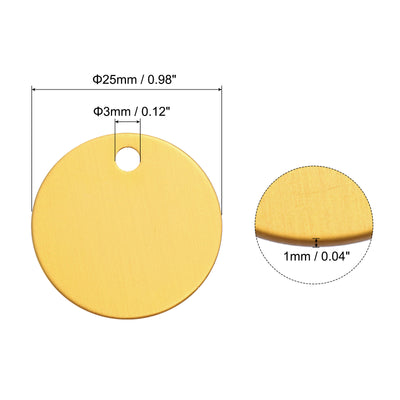 Harfington Metal Stamping Tags,Round Yellow Stamping Blanks for Pet Jewelry Making 12Pcs