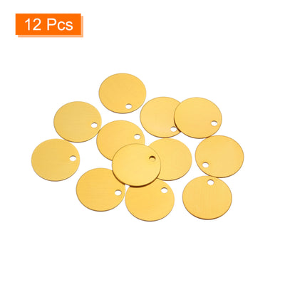 Harfington Metal Stamping Tags,Round Yellow Stamping Blanks for Pet Jewelry Making 12Pcs