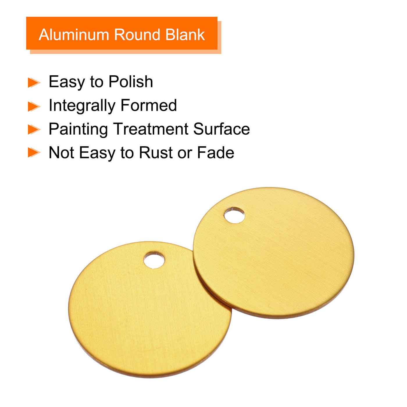 Harfington Metal Stamping Tags,Round Yellow Stamping Blanks for Pet Jewelry Making 12Pcs