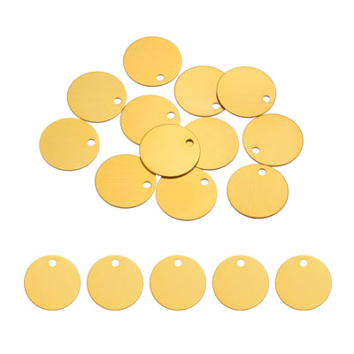 Harfington Metal Stamping Tags,Round Yellow Stamping Blanks for Pet Jewelry Making 12Pcs