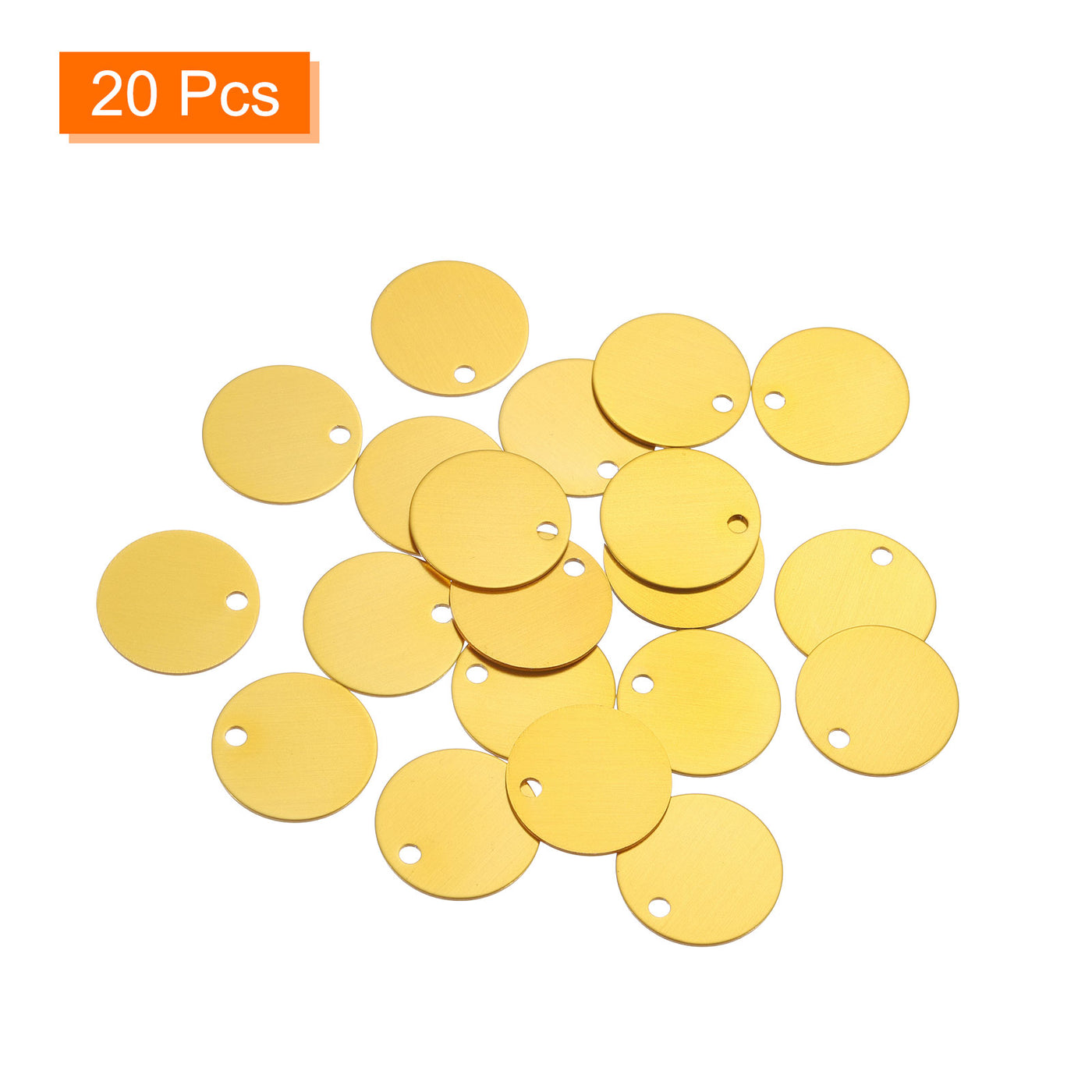 Harfington Metal Stamping Tags,Round Yellow Stamping Blanks for Pet Jewelry Making 20Pcs