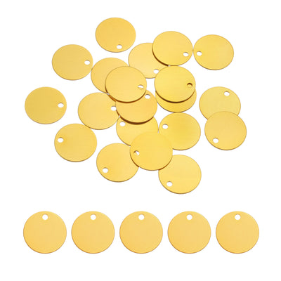 Harfington Metal Stamping Tags,Round Yellow Stamping Blanks for Pet Jewelry Making 20Pcs