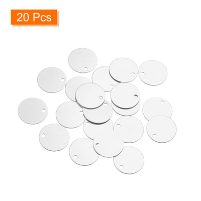 Harfington Metal Stamping Tags,Round Silvery Stamping Blanks for Pet Jewelry Making 20Pcs