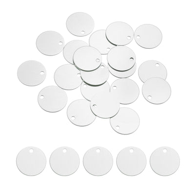 Harfington Metal Stamping Tags,Round Silvery Stamping Blanks for Pet Jewelry Making 20Pcs