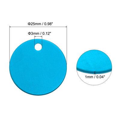 Harfington Metal Stamping Tags,Round Blue Stamping Blanks for Pet Jewelry Making 10Pcs