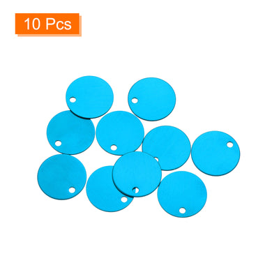 Harfington Metal Stamping Tags,Round Blue Stamping Blanks for Pet Jewelry Making 10Pcs