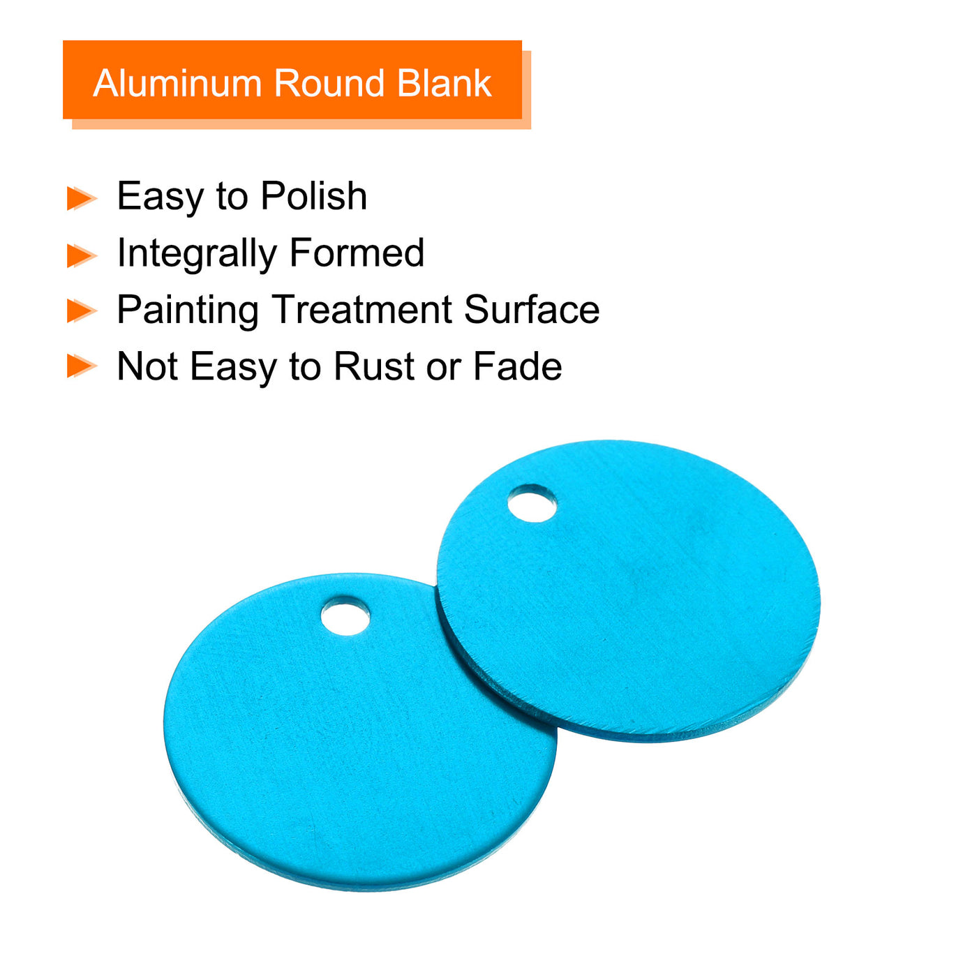 Harfington Metal Stamping Tags,Round Blue Stamping Blanks for Pet Jewelry Making 10Pcs