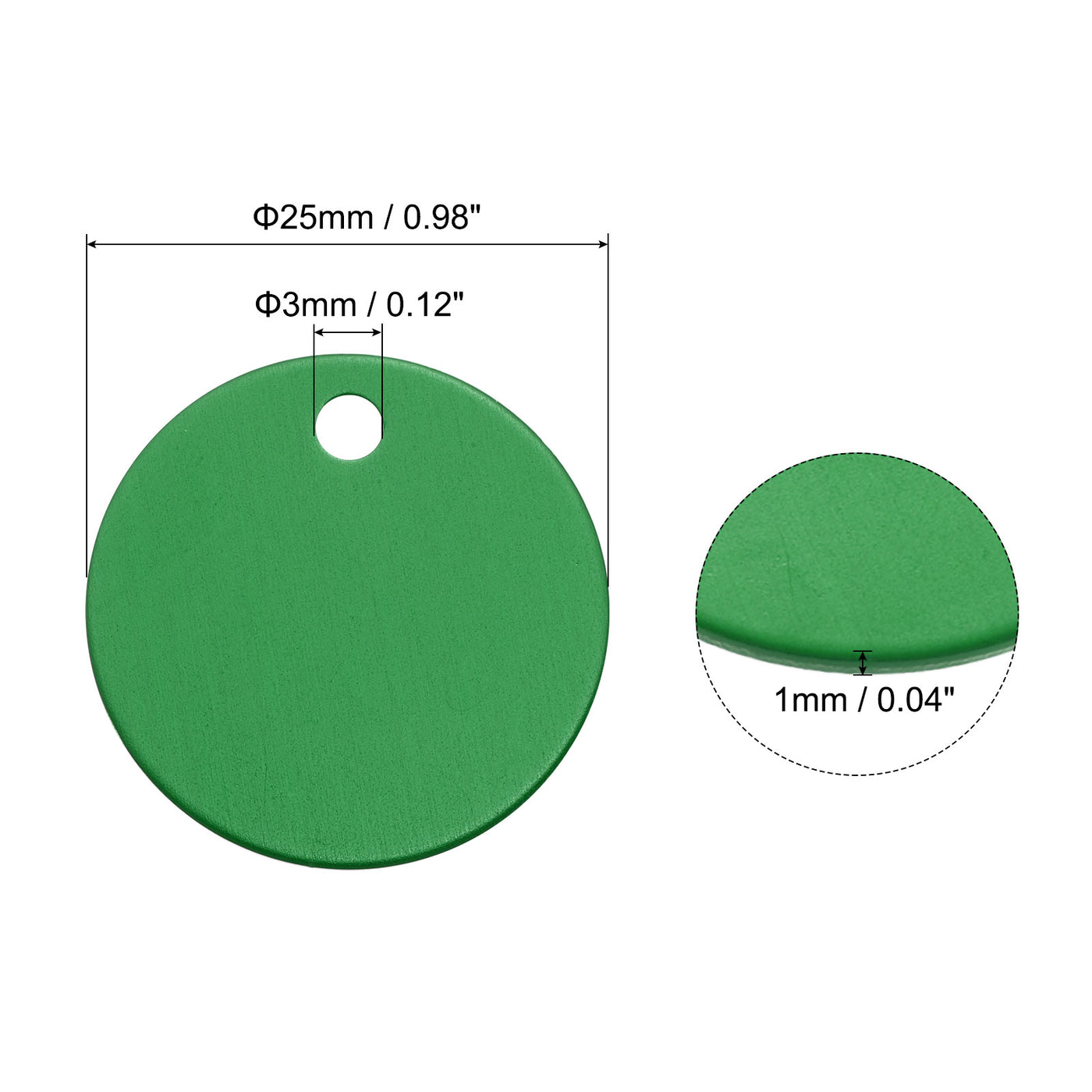 Harfington Metal Stamping Tags,Round Green Stamping Blanks for Pet Jewelry Making 10Pcs