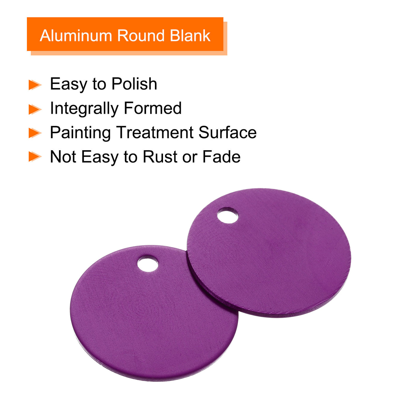 Harfington Metal Stamping Tags,Round Purple Stamping Blanks for Pet Jewelry Making 10Pcs