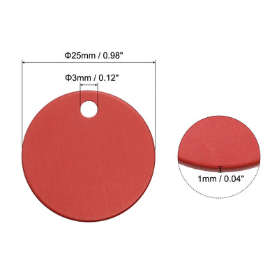 Harfington Metal Stamping Tags,Round Red Stamping Blanks for Pet Jewelry Making 10Pcs