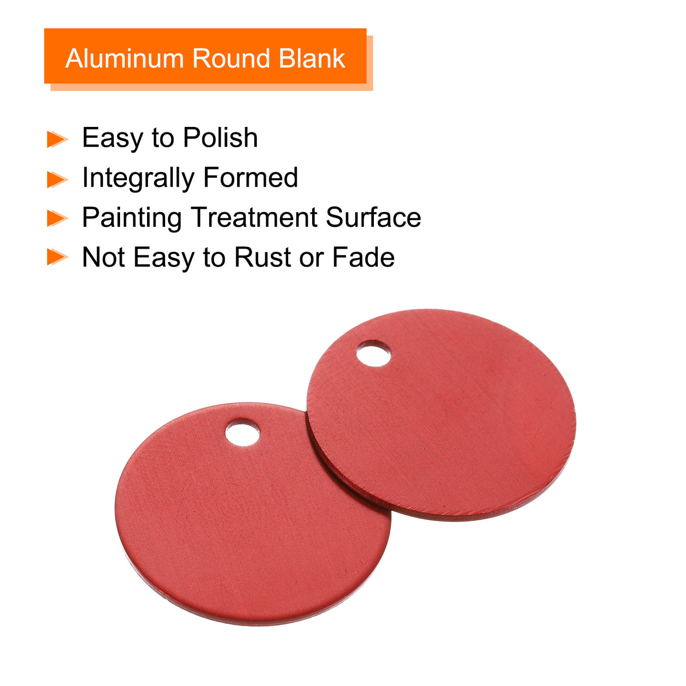 Harfington Metal Stamping Tags,Round Red Stamping Blanks for Pet Jewelry Making 10Pcs