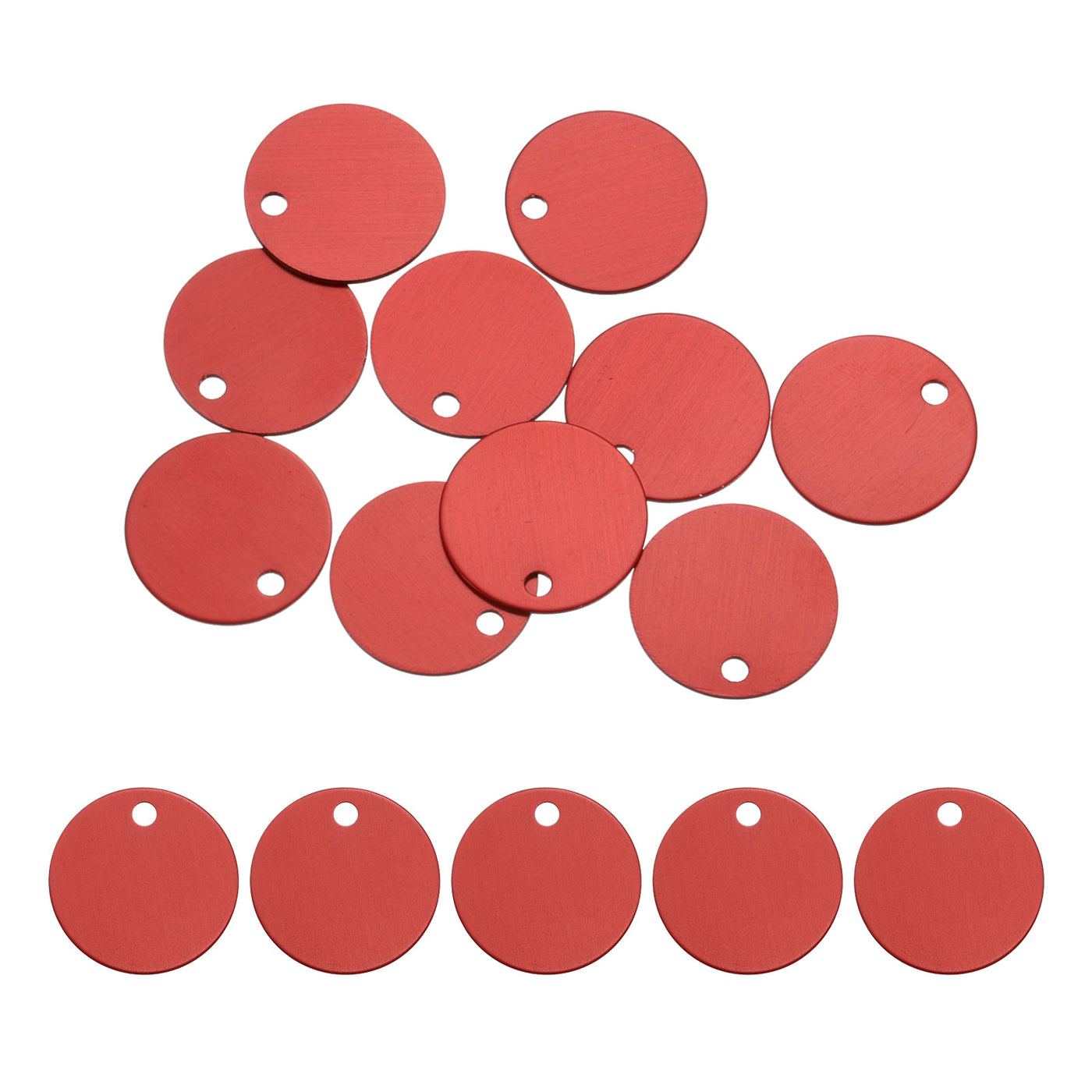 Harfington Metal Stamping Tags,Round Red Stamping Blanks for Pet Jewelry Making 10Pcs