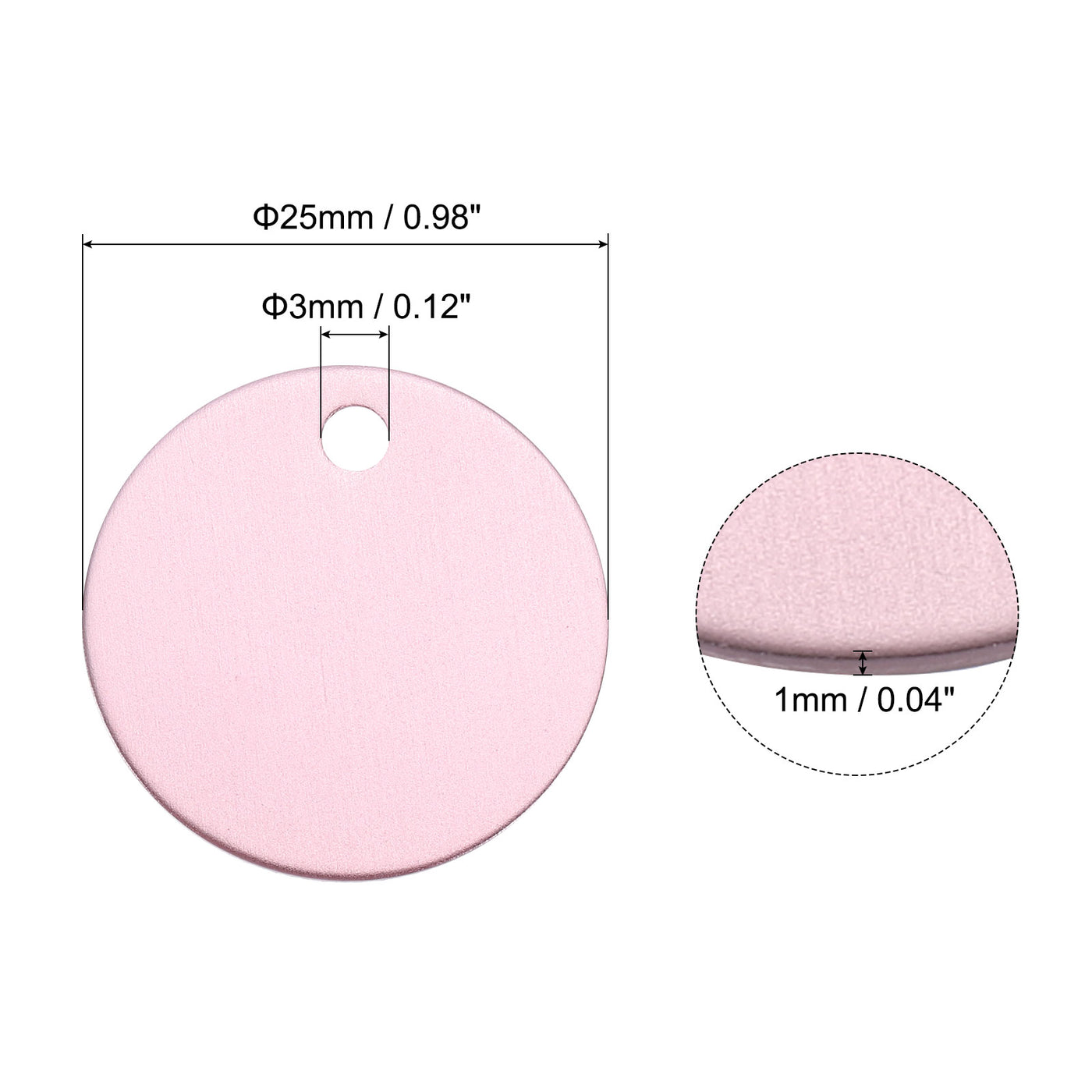 Harfington Metal Stamping Tags,Round Pink Stamping Blanks for Pet Jewelry Making 10Pcs