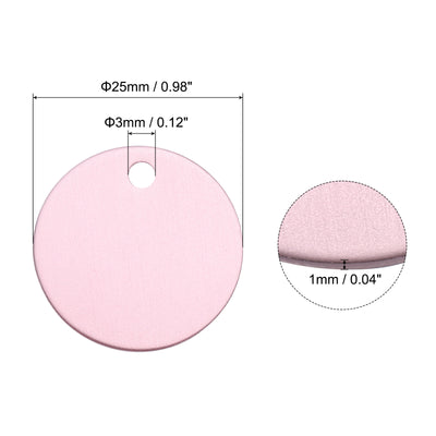 Harfington Metal Stamping Tags,Round Pink Stamping Blanks for Pet Jewelry Making 10Pcs