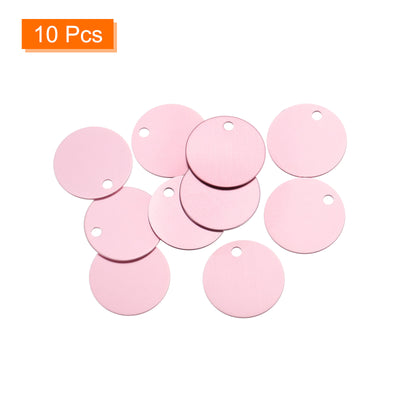 Harfington Metal Stamping Tags,Round Pink Stamping Blanks for Pet Jewelry Making 10Pcs