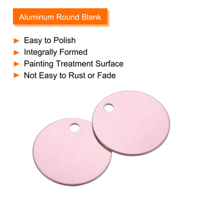 Harfington Metal Stamping Tags,Round Pink Stamping Blanks for Pet Jewelry Making 10Pcs