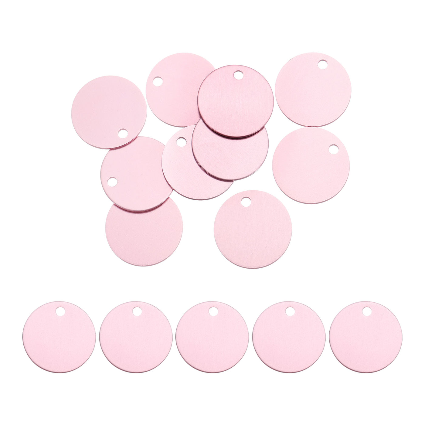 Harfington Metal Stamping Tags,Round Pink Stamping Blanks for Pet Jewelry Making 10Pcs