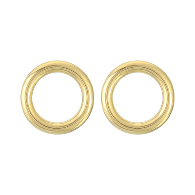 Harfington Uxcell 2Pcs O Ring Buckle 12mm/0.47", Brass Seamless Welded Circle Loop 3.1mm Thickness