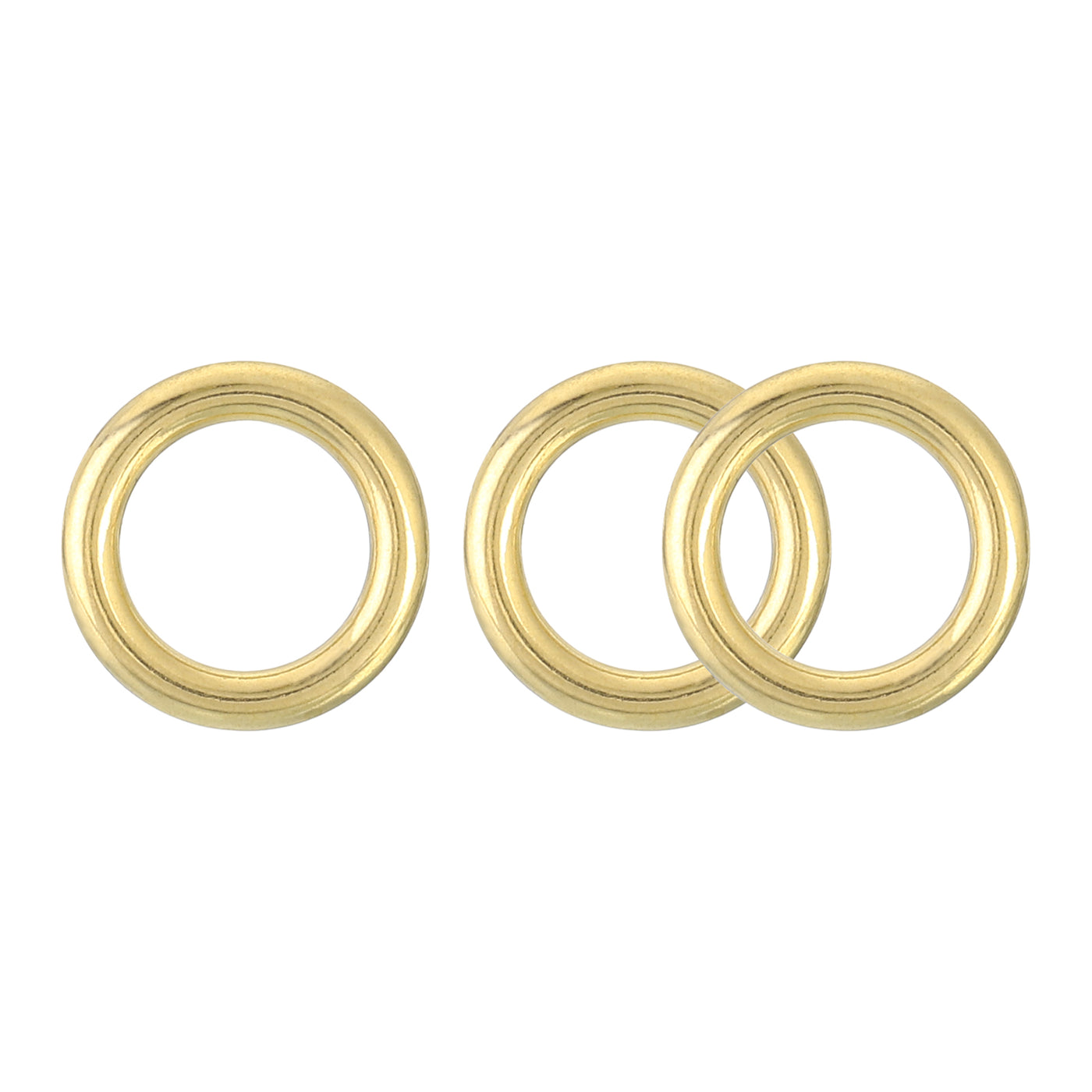 uxcell Uxcell 3Pcs O Ring Buckle 12mm/0.47", Brass Seamless Welded Circle Loop 3.1mm Thickness