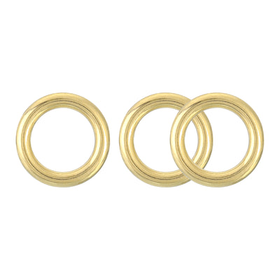 Harfington Uxcell 3Pcs O Ring Buckle 12mm/0.47", Brass Seamless Welded Circle Loop 3.1mm Thickness