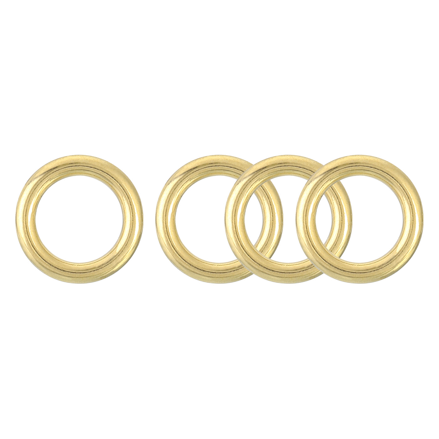 uxcell Uxcell 4Pcs O Ring Buckle 12mm/0.47", Brass Seamless Welded Circle Loop 3.1mm Thickness