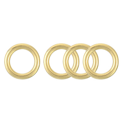 Harfington Uxcell 4Pcs O Ring Buckle 12mm/0.47", Brass Seamless Welded Circle Loop 3.1mm Thickness