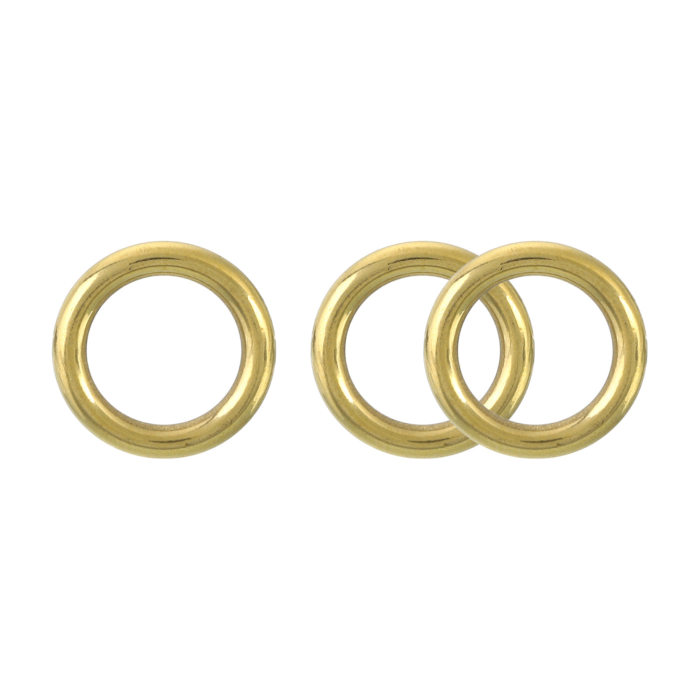 uxcell Uxcell 3Pcs O Ring Buckle 13mm/0.51", Brass Seamless Welded Circle Loop 3.1mm Thickness