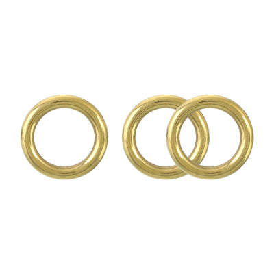 Harfington Uxcell 3Pcs O Ring Buckle 13mm/0.51", Brass Seamless Welded Circle Loop 3.1mm Thickness