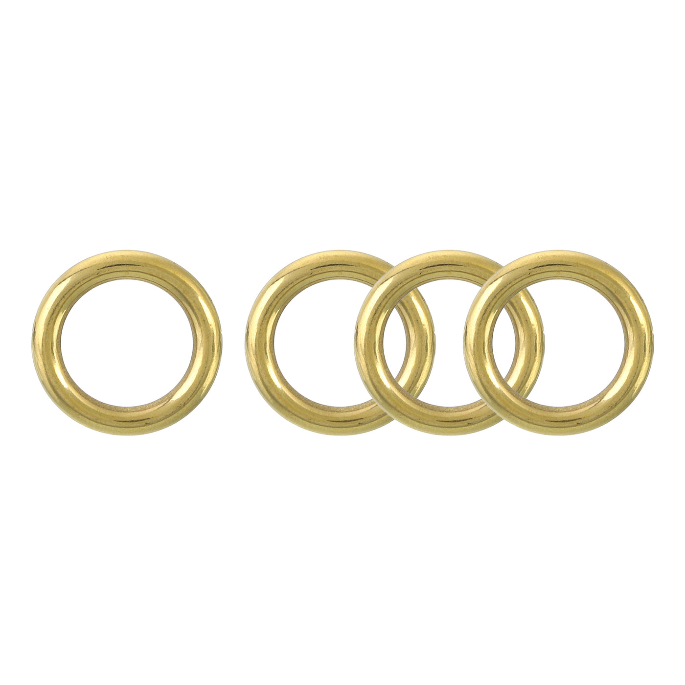 uxcell Uxcell 4Pcs O Ring Buckle 13mm/0.51", Brass Seamless Welded Circle Loop 3.1mm Thickness