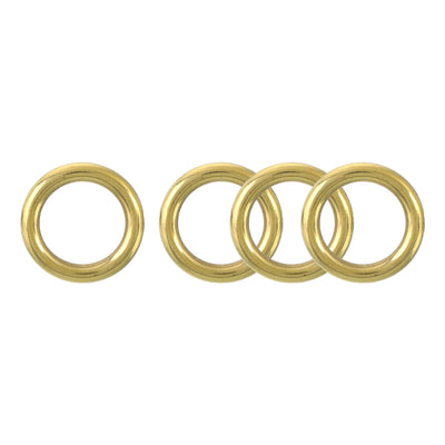 Harfington Uxcell 4Pcs O Ring Buckle 13mm/0.51", Brass Seamless Welded Circle Loop 3.1mm Thickness